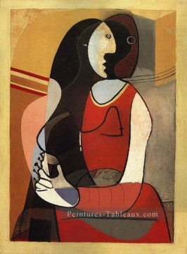 Femme assise 1 1937 Cubisme Peinture à l'huile